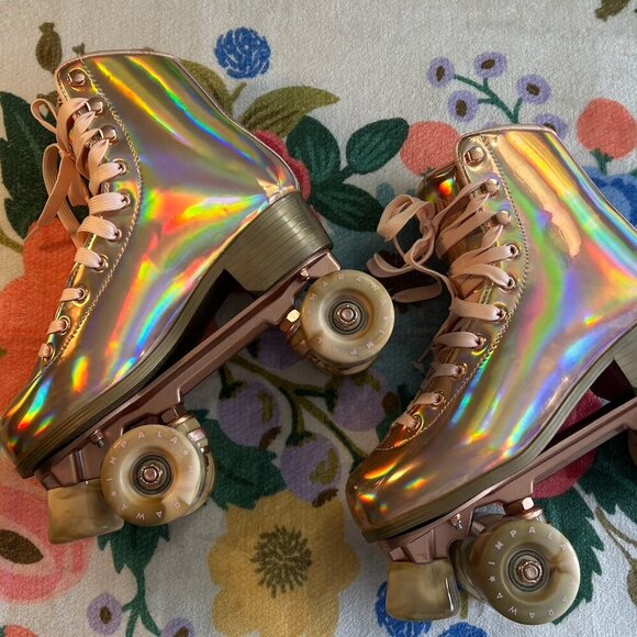 IMPALA Shoes - ⭐ Impala Quad Skates – Marawa Rose Holographic Gold | Women’s Size US8 | Worn 2x